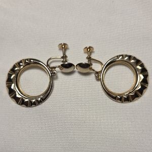 Elegant Gold Clip On Hoop Earrings